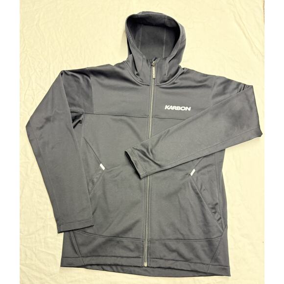 Karbon Hoodie Full Zip Sweatshirt Men's Size L Dark Gray Activewear Hoodie - Picture 1 of 11